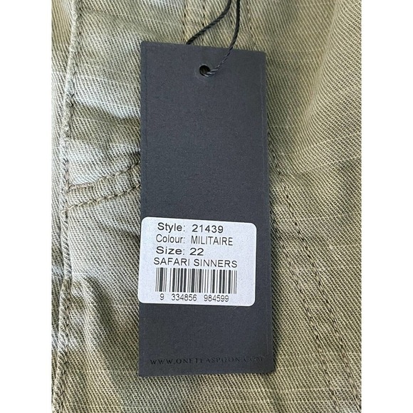 One Teaspoon Size 22 Green Safari Sinners Distressed Button Harem Pants - New - Picture 11 of 11